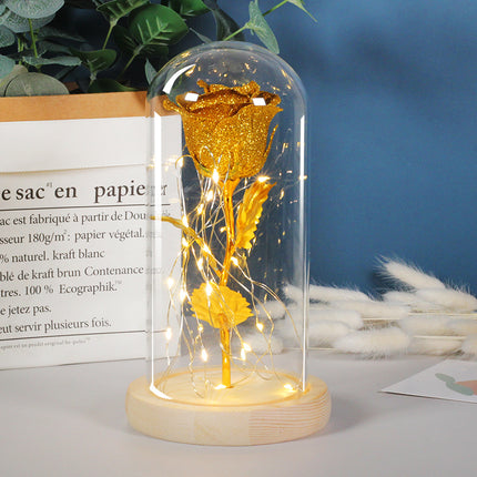 Eternal Rose Flowers LED Light In Glass Cover