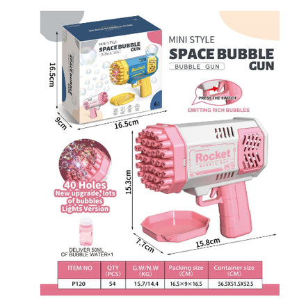 69 Holes Soap Bubbles Machine Gun