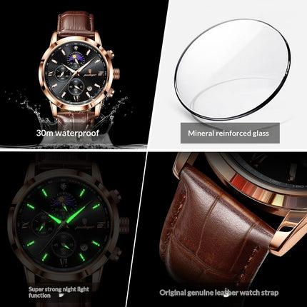 Men's Watch With Moon Phase