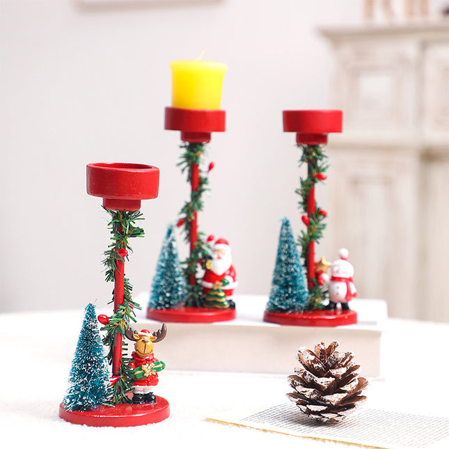 Desktop Resin Christmas Tree Elderly Candlestick