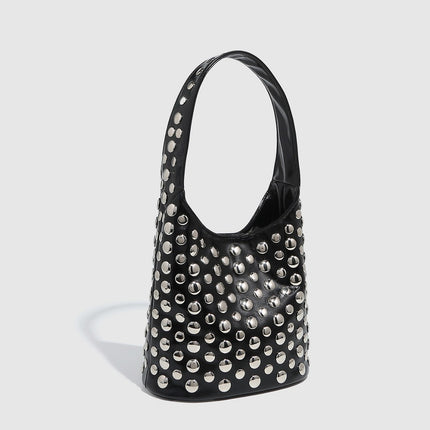 Premium Tortoiseshell Rivet Handbag Bucket
