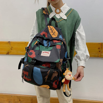 College Student Mori Style Contrast Color Travel Backpack