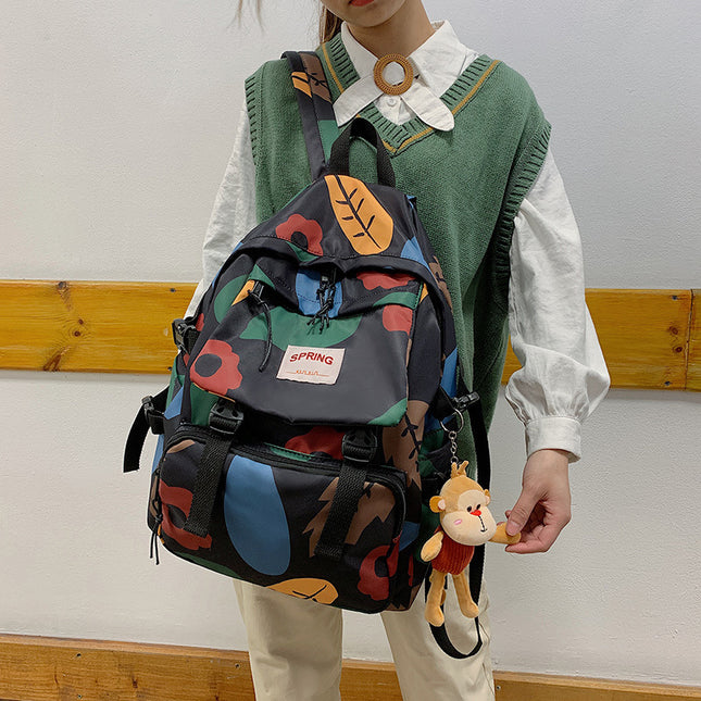 College Student Mori Style Contrast Color Travel Backpack