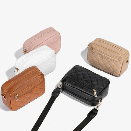 Ladies' Single-shoulder Embroidered Side-pull Crossbody Small Square Bag