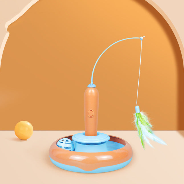2 In 1 Pet Toy With Feather For Self-play